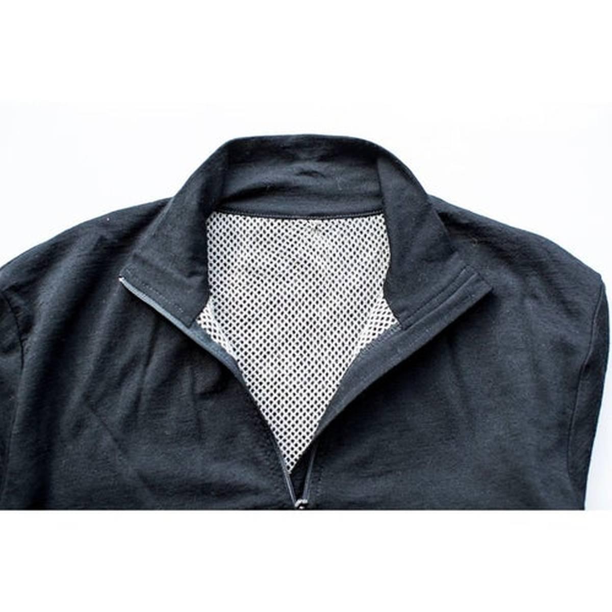 LYNX manica lunga collo con zip Lana Merino Foderato