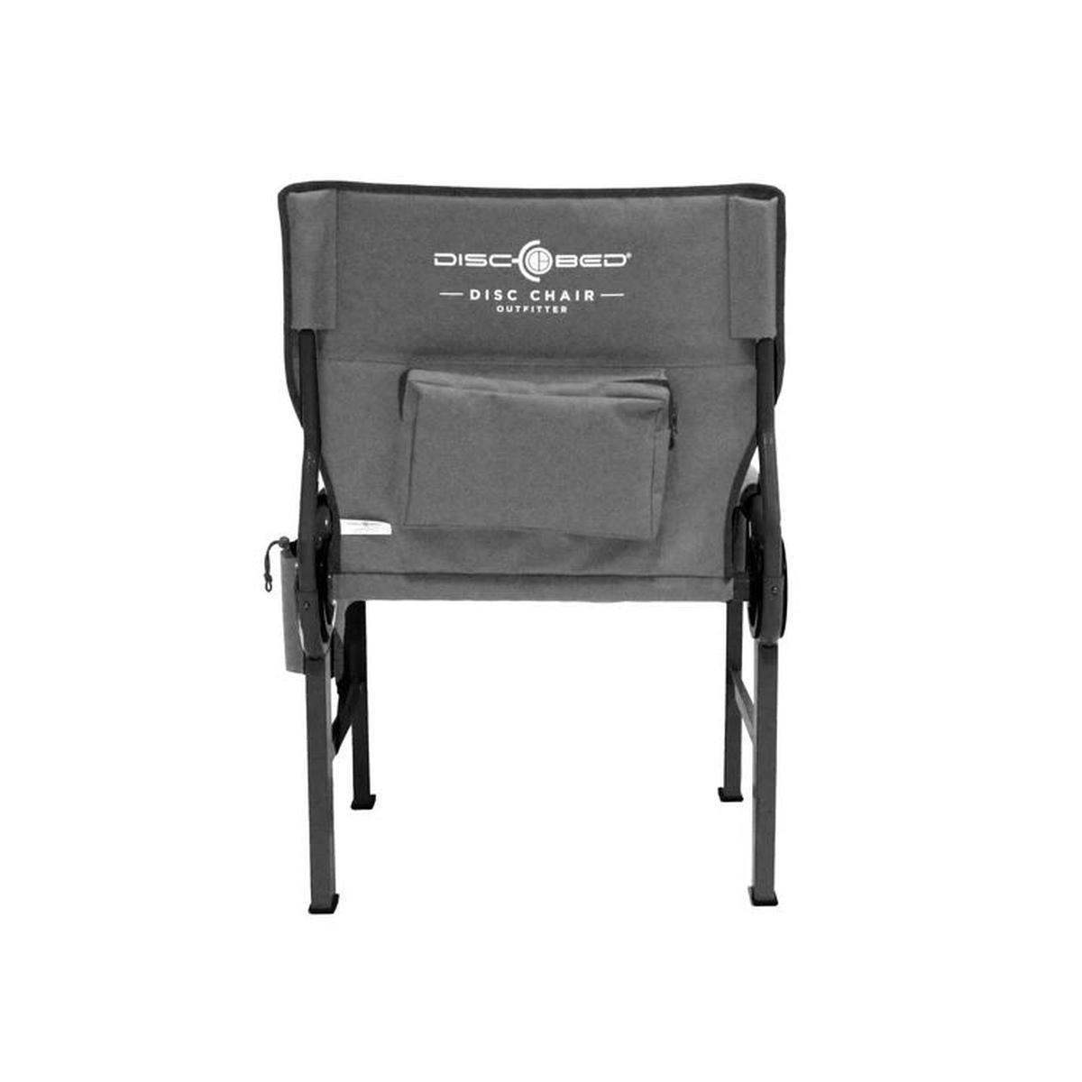 Disc-chair sedia da campeggio, telaio nero e tessuto grigio