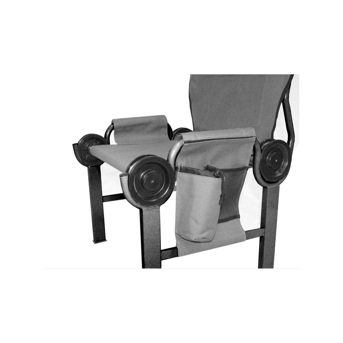 Disc-chair sedia da campeggio, telaio nero e tessuto grigio
