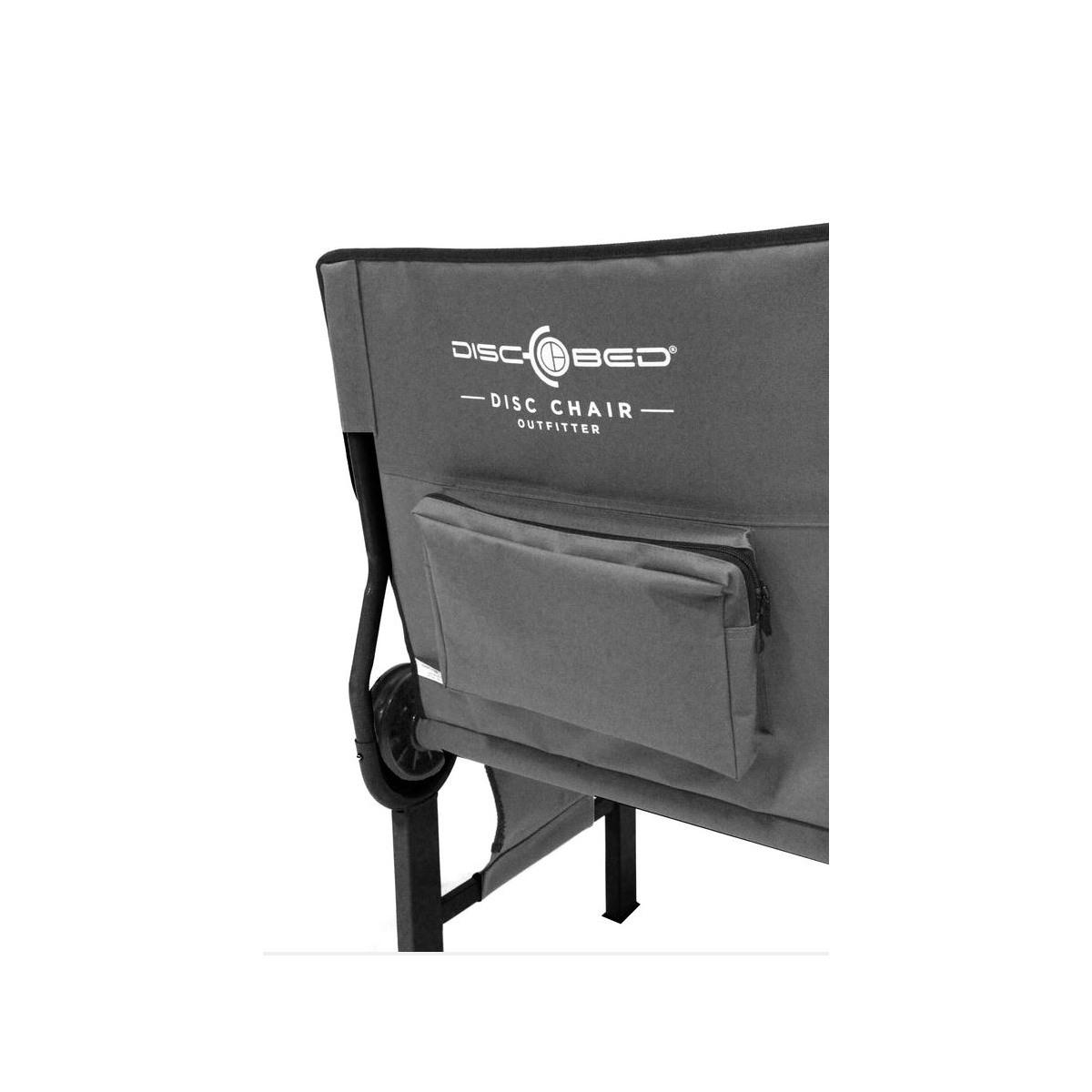Disc-chair sedia da campeggio, telaio nero e tessuto grigio