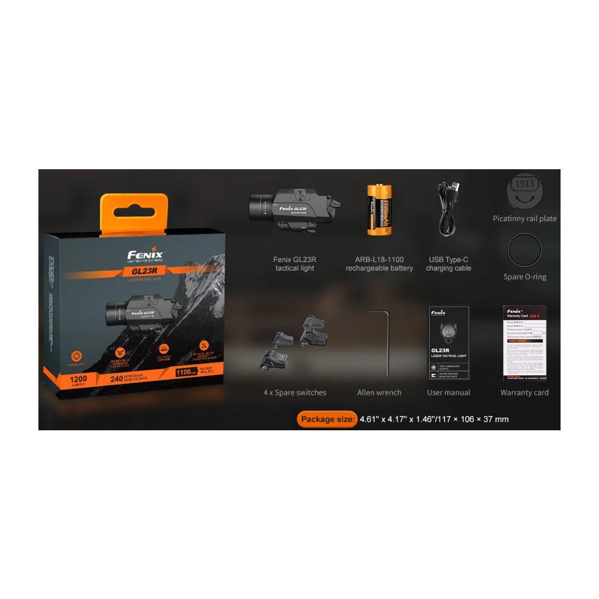 Torcia 1200 lumen con laser verde