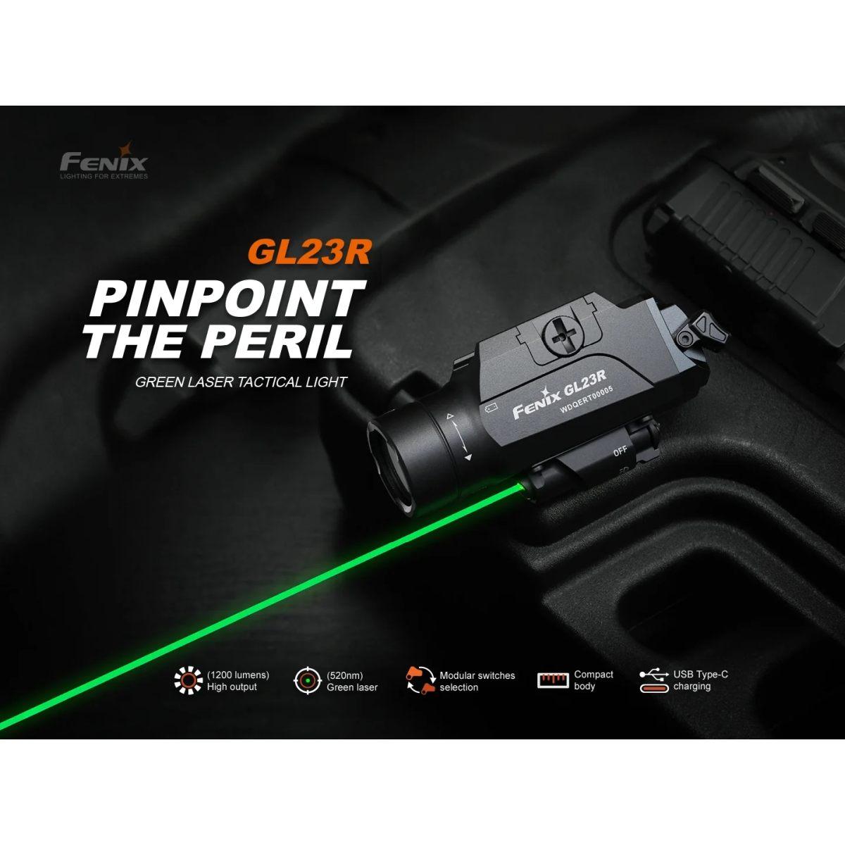 Torcia 1200 lumen con laser verde