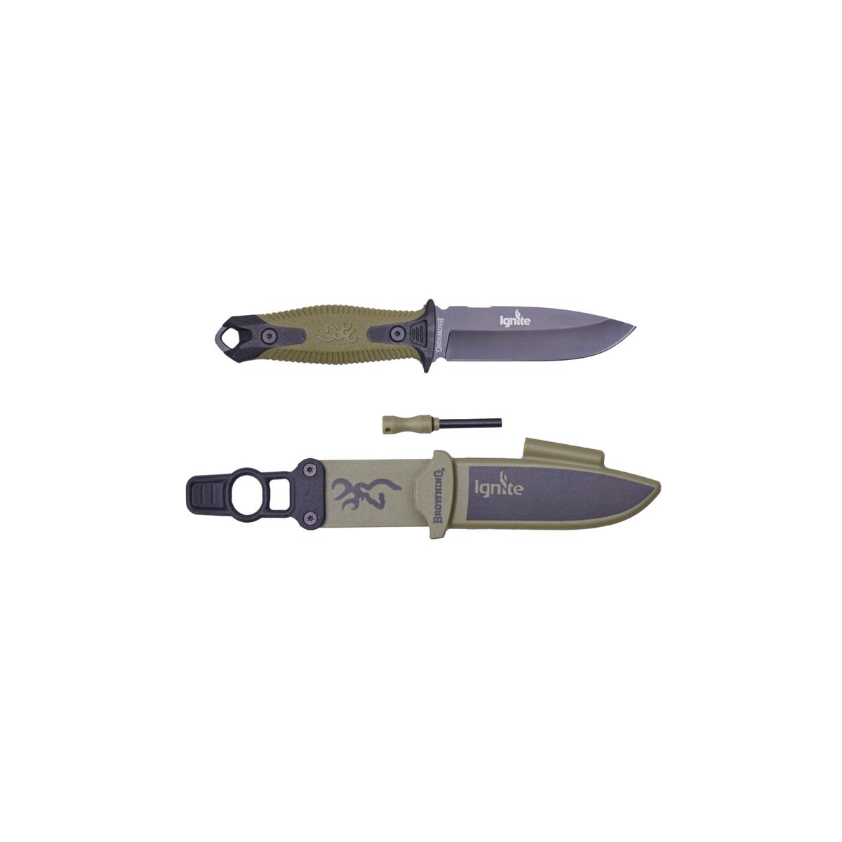 Coltello ignite fisso nero/verde